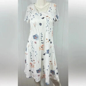 NWT Exclusive Short Sleeve Floral Dress Collared Size Small